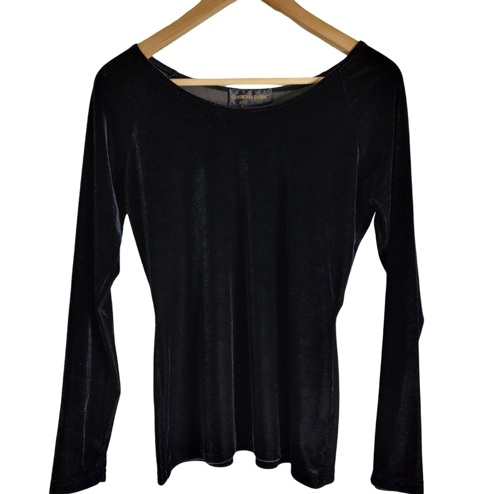 Black Velvet Long Sleeve Top